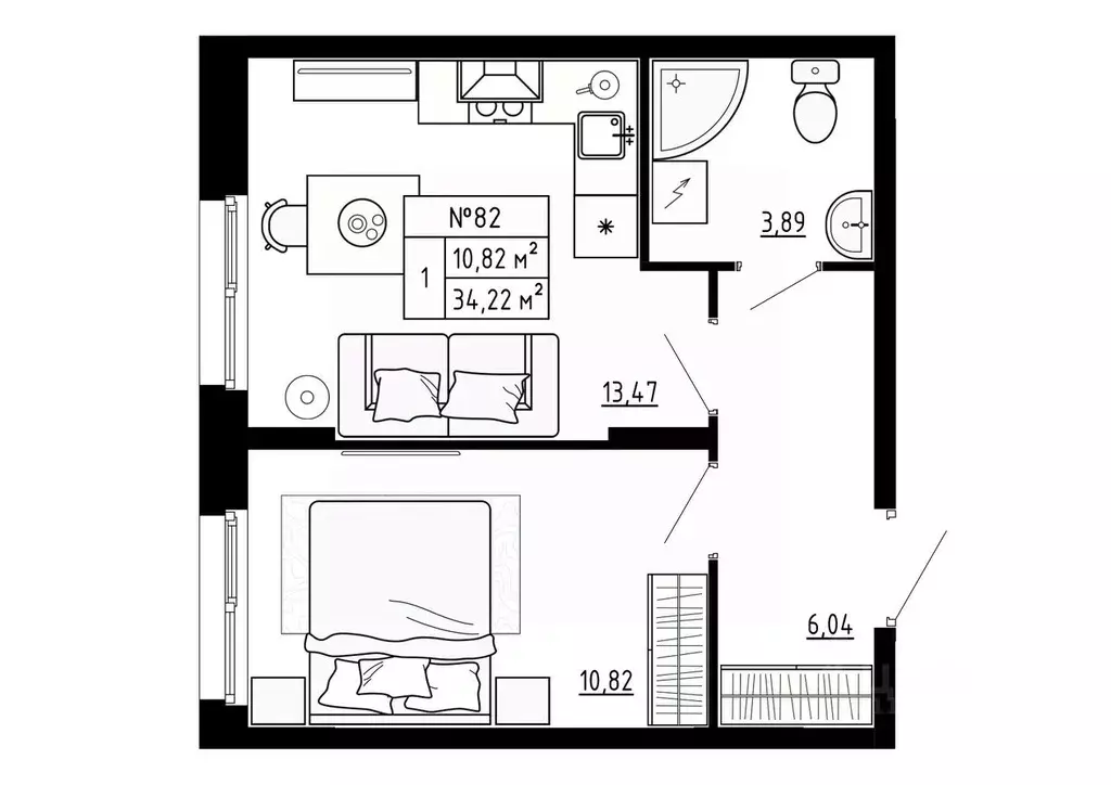 1-к кв. Ленинградская область, Ломоносовский район, Аннинское ... - Фото 1