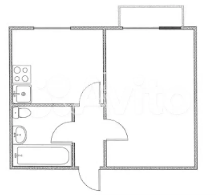 1-к. квартира, 27 м, 3/5 эт. - Фото 0
