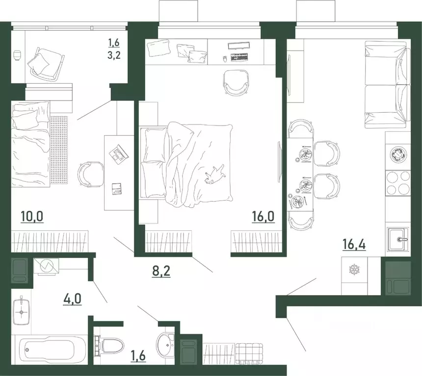 2-к кв. Воронежская область, Воронеж бул. Содружества, 6 (57.8 м) - Фото 1