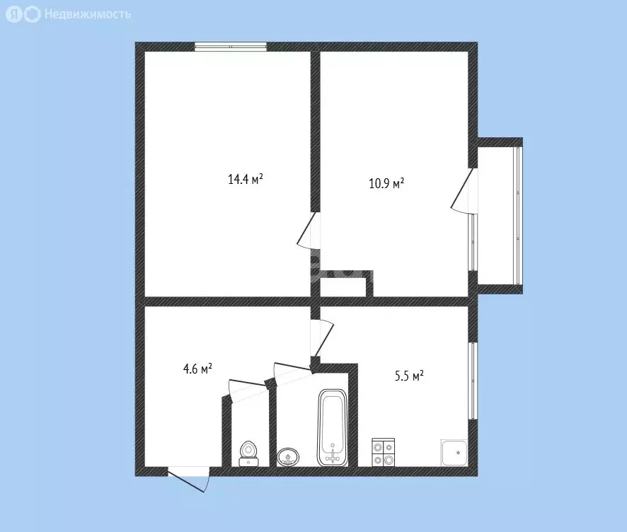 2-комнатная квартира: Черкесск, улица Лаара, 42 (38.7 м) - Фото 1