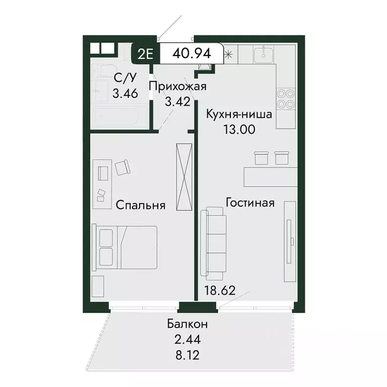 2-к кв. Крым, Алушта  (40.94 м) - Фото 1