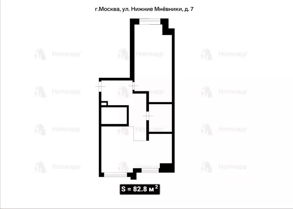 Свободной планировки кв. Москва ул. Нижние Мневники, 7 (82.8 м) - Фото 2