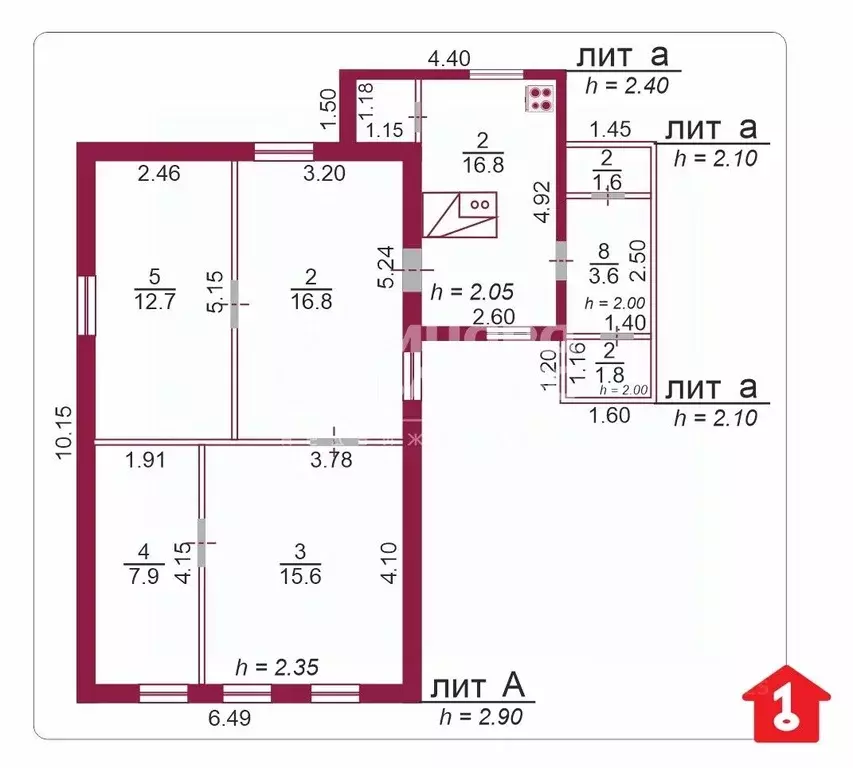 Дом в Омская область, Таврическое рп ул. Советская (85 м) - Фото 2