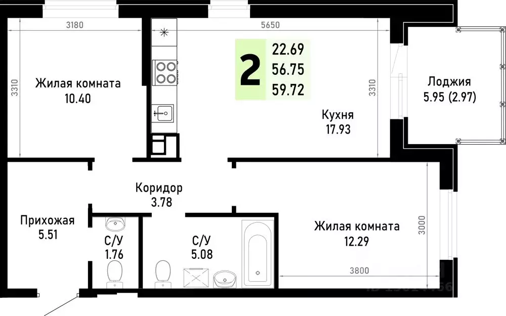 2-к кв. Краснодарский край, Анапа муниципальный округ, Нижняя ... - Фото 0