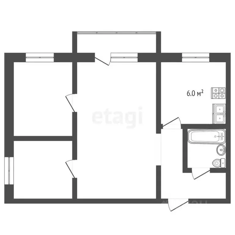 3-к кв. Владимирская область, Муром ул. Чкалова, 4Б (42.5 м) - Фото 1