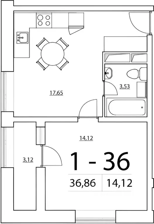 1-к кв. Санкт-Петербург Земледельческая ул., 3 (38.0 м) - Фото 2