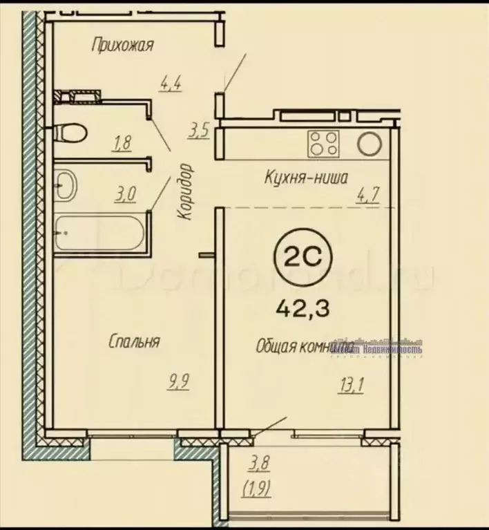 2-к кв. Алтайский край, Барнаул Власихинская ул., 65ак2 (40.5 м) - Фото 2