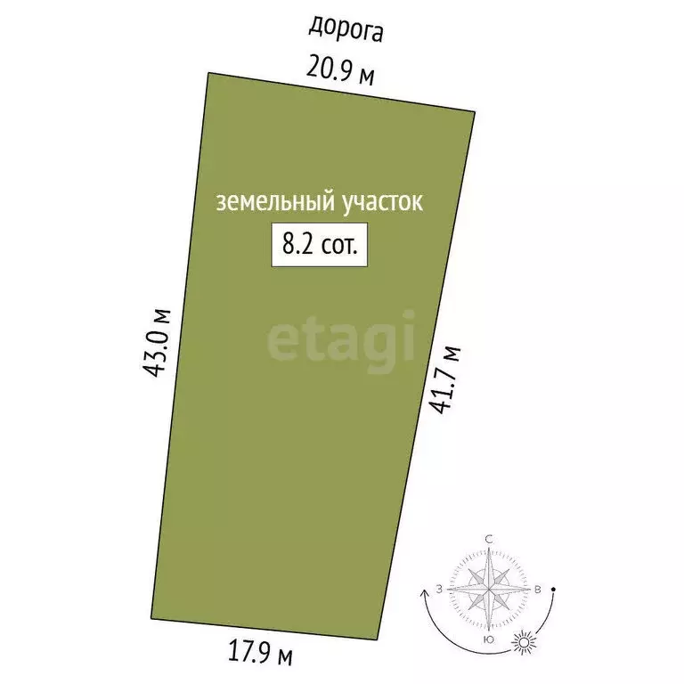 Участок в Миасс, Гражданская улица (8.24 м) - Фото 1