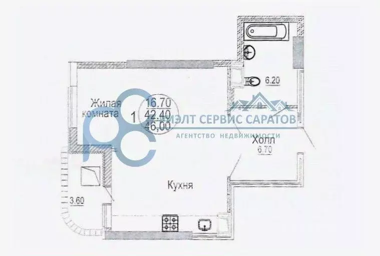 1-к кв. Саратовская область, Саратов ул. Имени Е.И. Пугачева, 51А ... - Фото 2