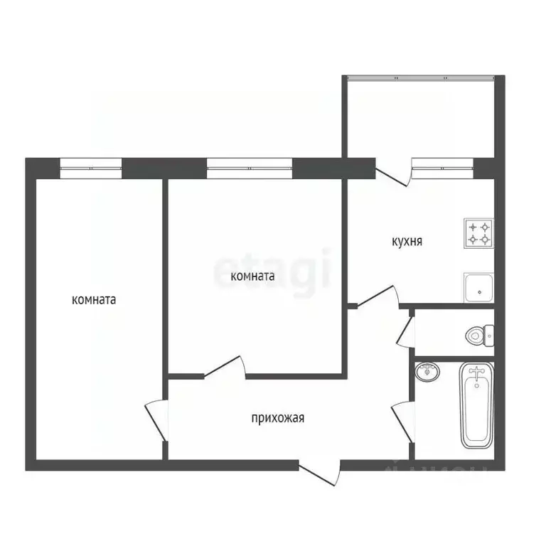 2-к кв. Красноярский край, Красноярск Нанжуль-Солнечный мкр, ул. ... - Фото 2