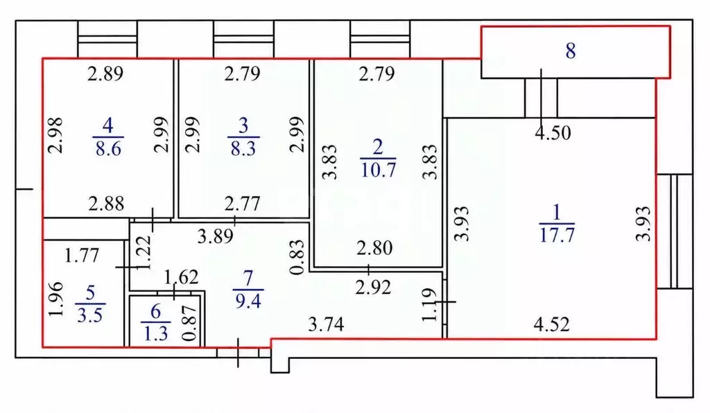 3-к кв. Чувашия, Чебоксары ул. Богдана Хмельницкого, 127к2 (59.5 м) - Фото 2