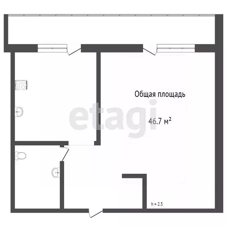 1-к кв. Бурятия, Улан-Удэ просп. Строителей, 62Г (46.7 м) - Фото 1
