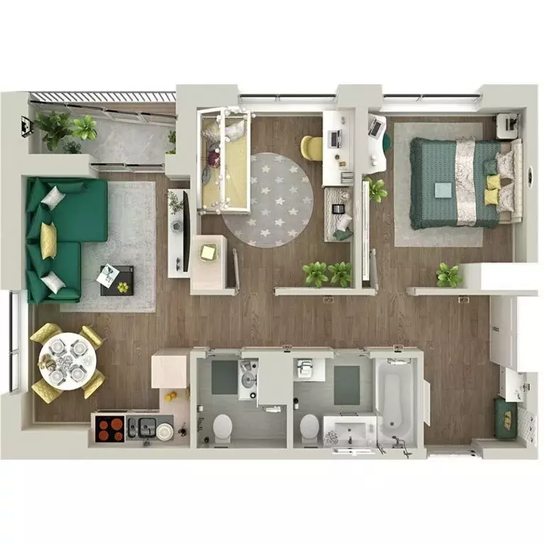 2-комнатная квартира: Тюмень, улица Николая Глебова, 10 (58.99 м) - Фото 1