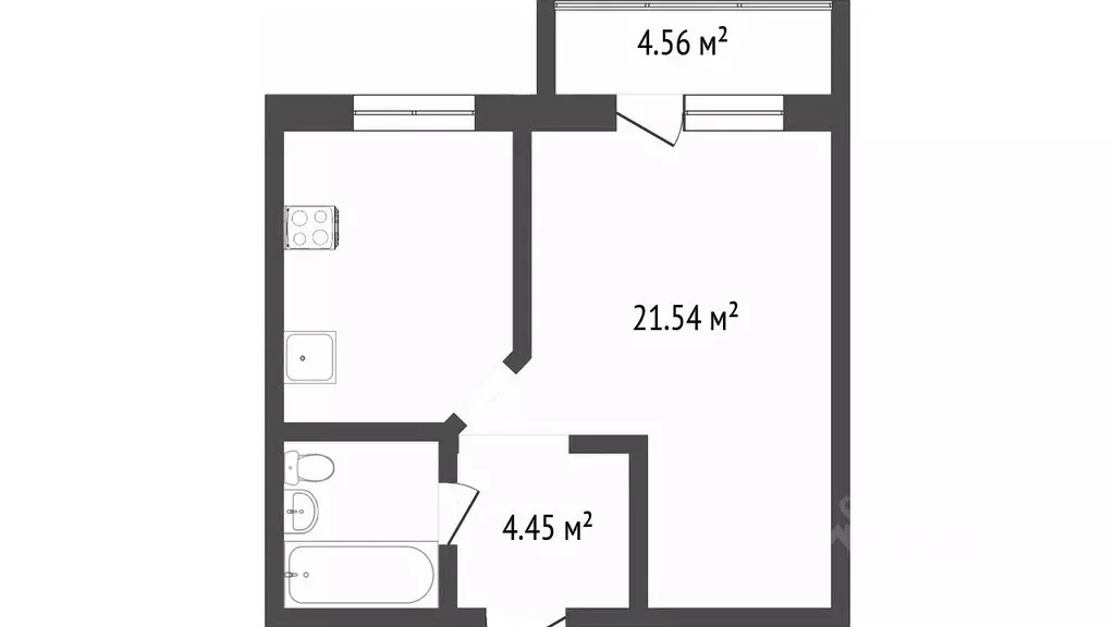 1-к кв. Бурятия, Улан-Удэ Комсомольская ул., 10 (30.0 м) - Фото 1