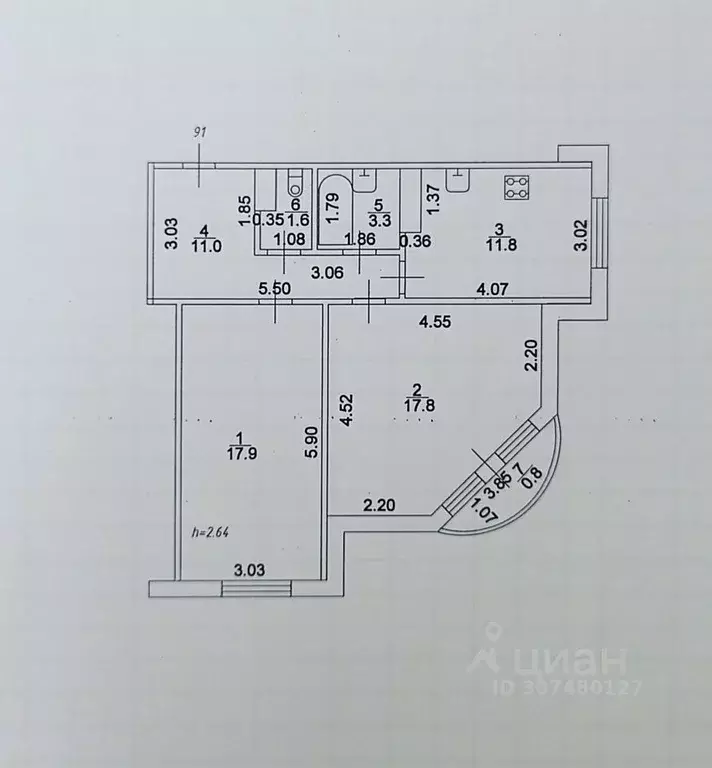 2-к кв. Татарстан, Казань ул. Академика Сахарова, 25 (64.0 м) - Фото 0