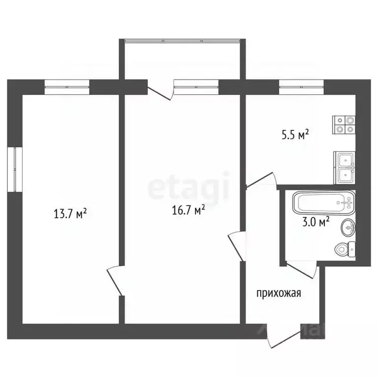 2-к кв. Самарская область, Самара 18-й километр Московского шоссе ... - Фото 2