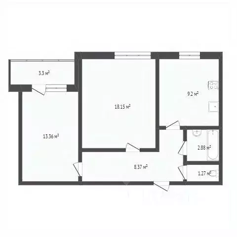 2-к кв. Воронежская область, Воронеж ул. Владимира Невского, 25/11 ... - Фото 2