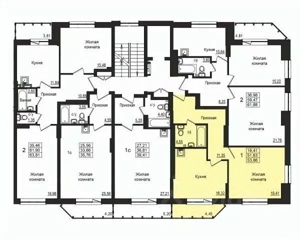 1-к кв. Новосибирская область, Новосибирск Вилюйская ул., 6 (51.1 м) - Фото 1