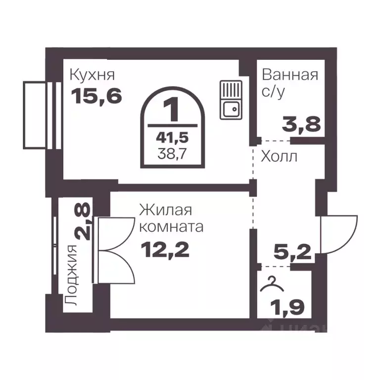 1-к кв. Челябинская область, Челябинск просп. Ленина, 19В (38.7 м) - Фото 1