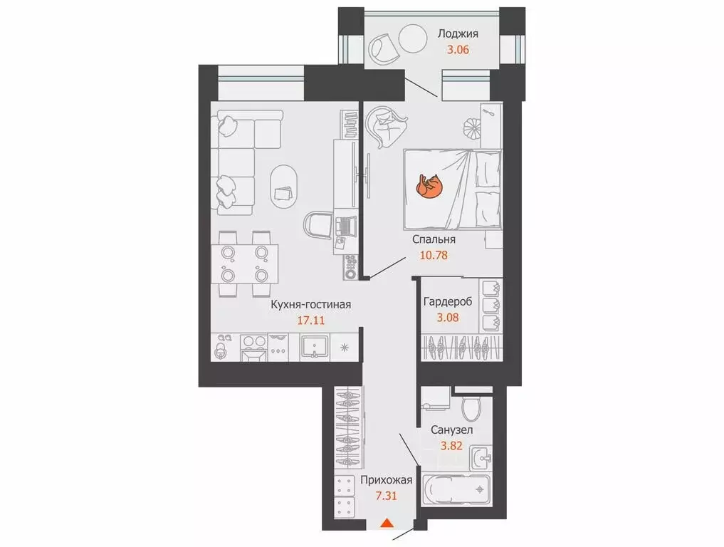 1-комнатная квартира: Ульяновск, жилой комплекс Город Новаторов, 5 (44 ... - Фото 1