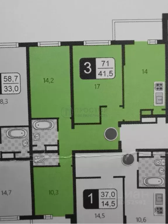 3-к кв. Москва ул. Вертолетчиков, 2 (71.0 м) - Фото 2
