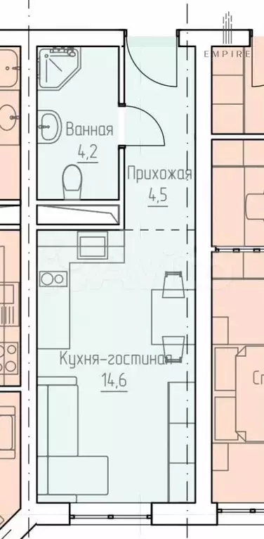 Квартира-студия, 25 м, 8/10 эт. - Фото 0