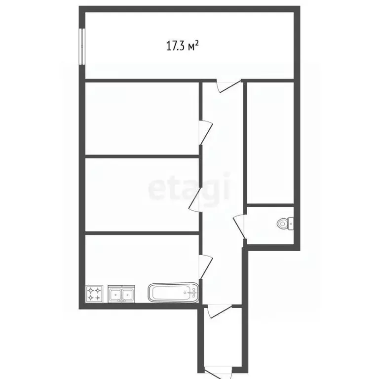 Комната Санкт-Петербург наб. Обводного Канала, 123 (17.3 м) - Фото 2