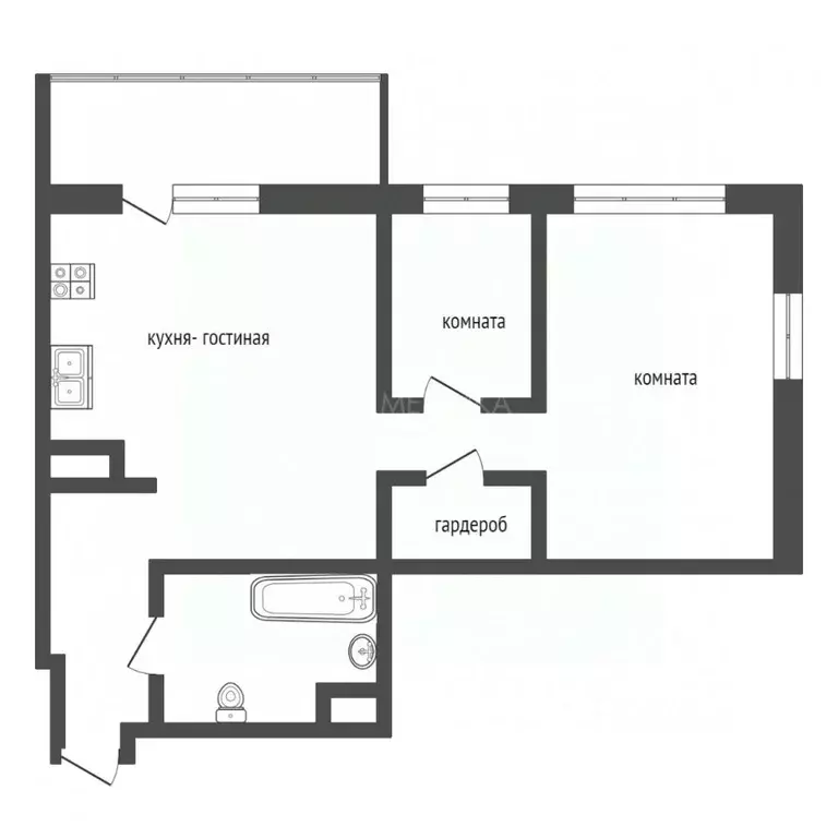 2-к кв. Тюменская область, Тюмень Таврическая ул., 9к4 (64.0 м) - Фото 2