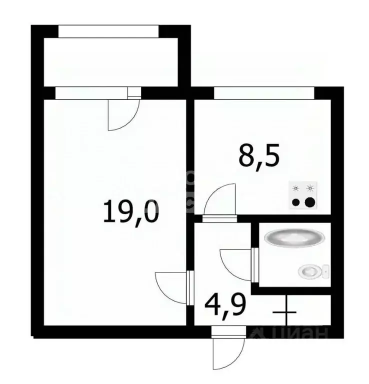 1-к кв. Новосибирская область, Новосибирск Спортивная ул., 15 (37.0 м) - Фото 1