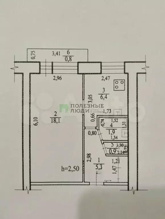 1-к. квартира, 32,6 м, 9/9 эт. - Фото 0