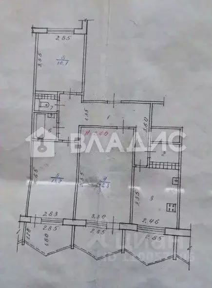 3-к кв. Волгоградская область, Волгоград ул. Рихарда Зорге, 49 (68.2 ... - Фото 2