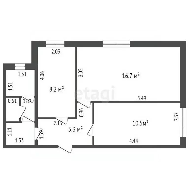 2-к кв. Ленинградская область, Всеволожск Магистральная ул., 5 (44.7 ... - Фото 1