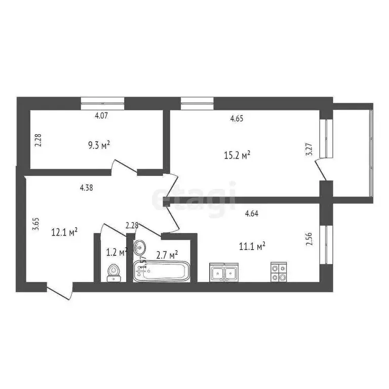 2-комнатная квартира: Ирбит, Зерноочистительная улица, 2 (51.6 м) - Фото 0