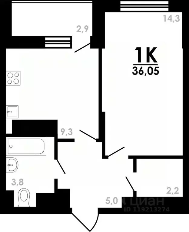 1-к кв. Нижегородская область, Нижний Новгород Коломенская ул., 8к4 ... - Фото 0