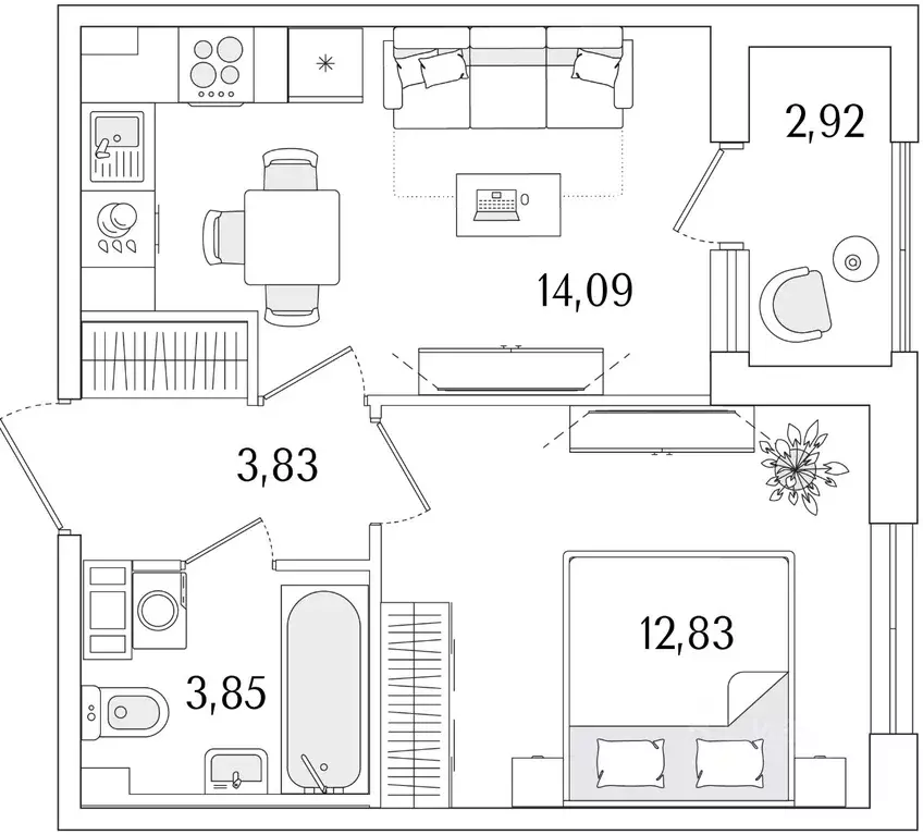 1-к кв. Санкт-Петербург Гранат жилой комплекс (36.06 м) - Фото 1