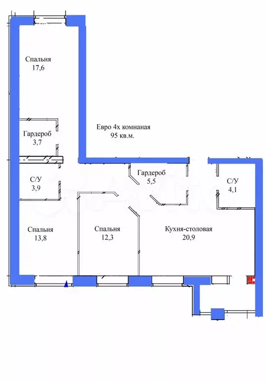 1-к. квартира, 48 м, 3/3 эт. - Фото 1