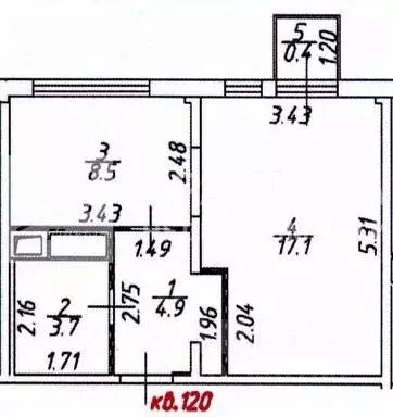 1-к кв. Москва Боровское ш., 2к7 (34.2 м) - Фото 2