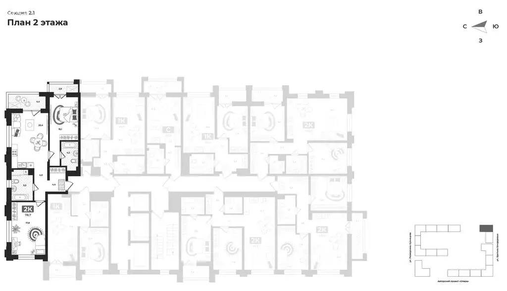 2-комнатная квартира: Тюмень, улица Братьев Бондаревых, 5 (80.1 м) - Фото 2