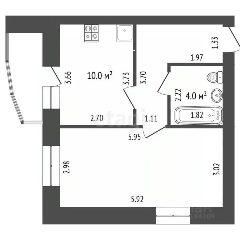 1-к кв. Мордовия, Саранск Волгоградская ул., 85 (38.5 м) - Фото 1