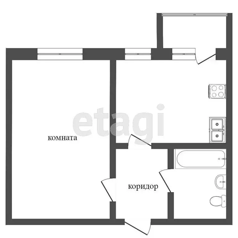 1-комнатная квартира: Тобольск, 9-й микрорайон, 5А (34 м) - Фото 1