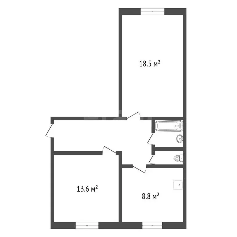2-комнатная квартира: Кимовск, Октябрьская улица, 1 (46.1 м) - Фото 1