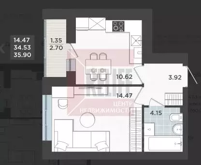 1-к кв. Калининградская область, Калининград Арсенальная ул., 31к2 ... - Фото 2