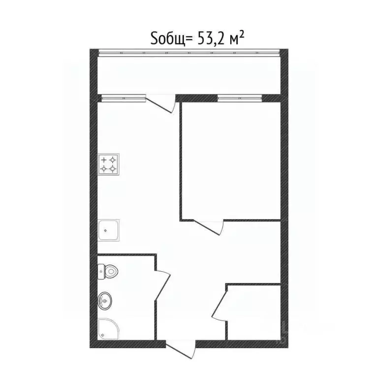 1-к кв. Брянская область, Брянск ул. Евдокимова, 5 (53.2 м) - Фото 2