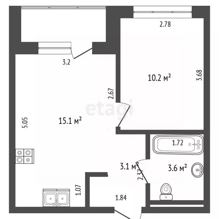 1-к кв. Ярославская область, Ярославль ул. Академика Колмогорова, 26 ... - Фото 2