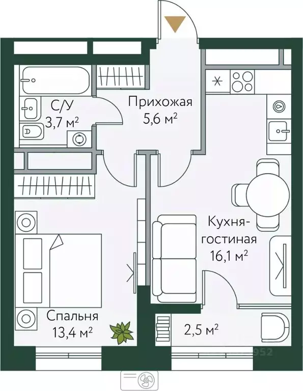 1-к кв. Волгоградская область, Волгоград Новосибирская ул., 74 (41.25 ... - Фото 0