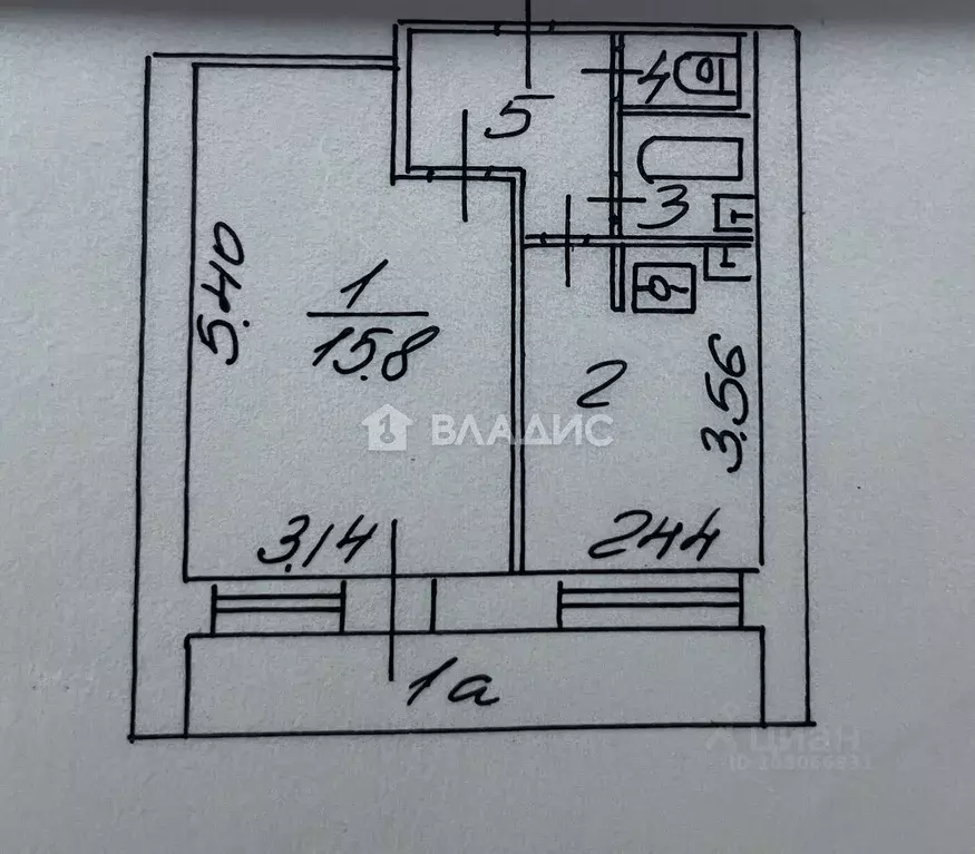 1-к кв. Москва ул. Вавилова, 58К2 (30.6 м) - Фото 2