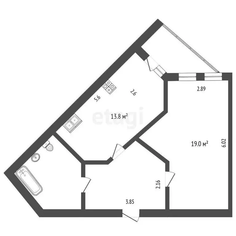 1-комнатная квартира: село Таврово, Комсомольская улица, 26Б (49.3 м) - Фото 0