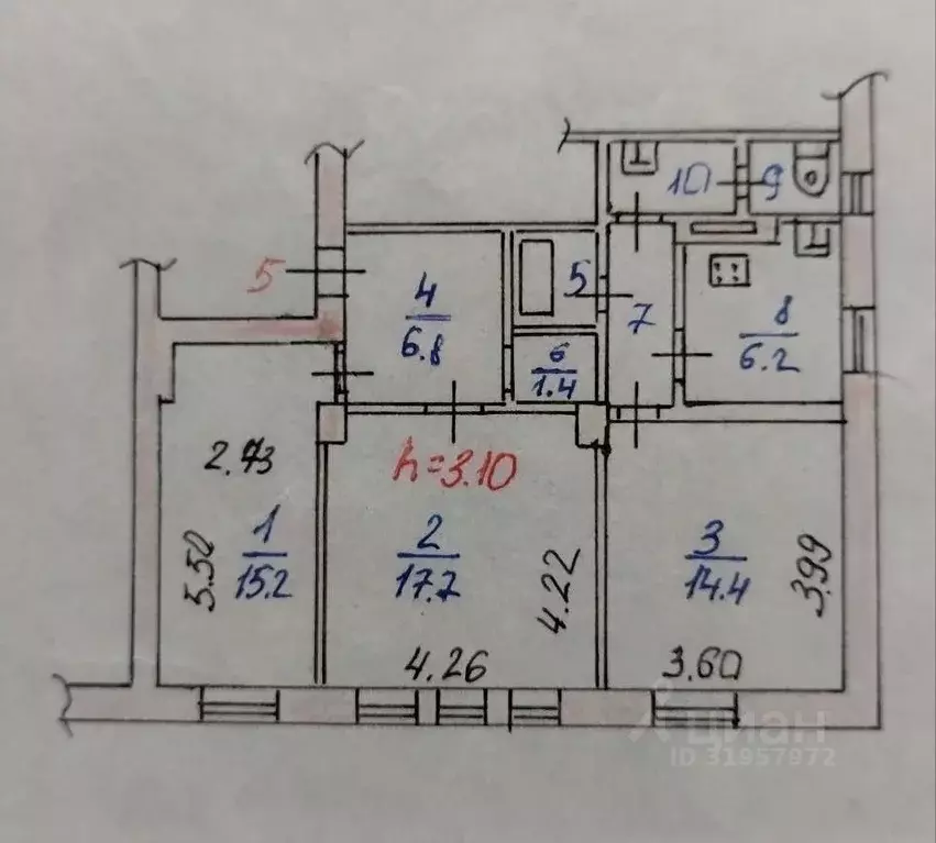 3-к кв. Ярославская область, Ярославль пос. Прибрежный, 8 (70.6 м) - Фото 2