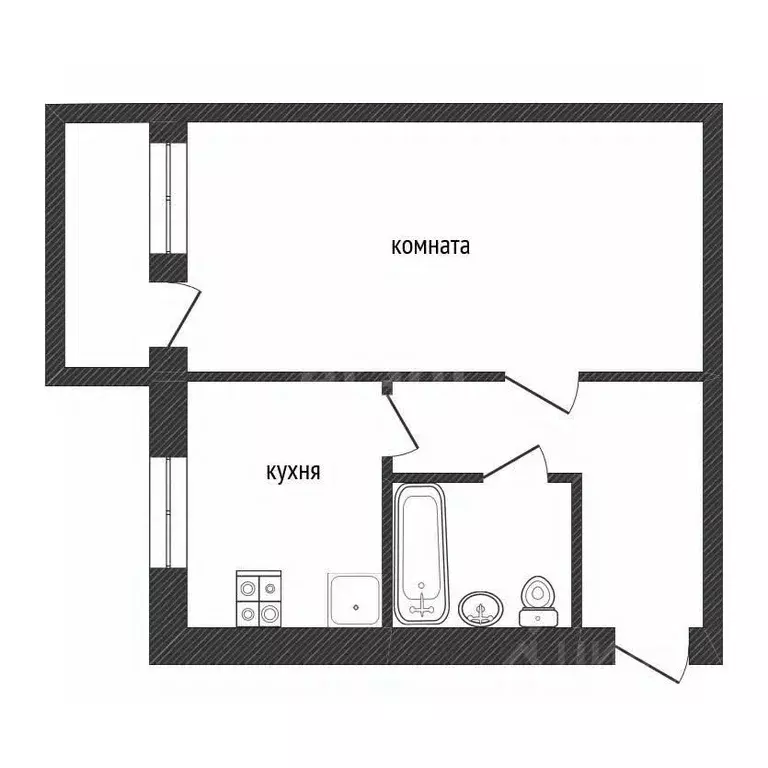 1-к кв. Ленинградская область, Кириши просп. Победы, 7 (30.4 м) - Фото 2