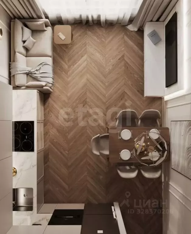 Студия Ростовская область, Ростов-на-Дону ул. Черевичкина, 91Ас1 (16.4 ... - Фото 1